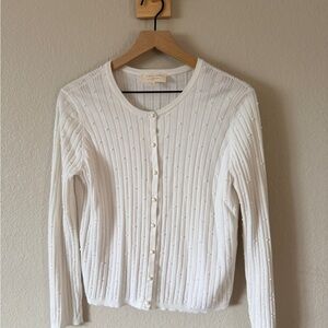 Sézane White Cardigan XL